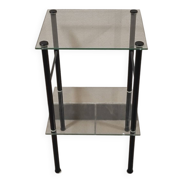 Table d'appoint en métal et verre, années 50