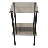 50s metal and glass side table