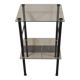 50s metal and glass side table