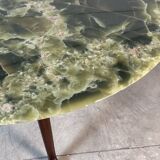 Round dining table in onyx and solid walnut by Osvaldo Borsani, 1950s.