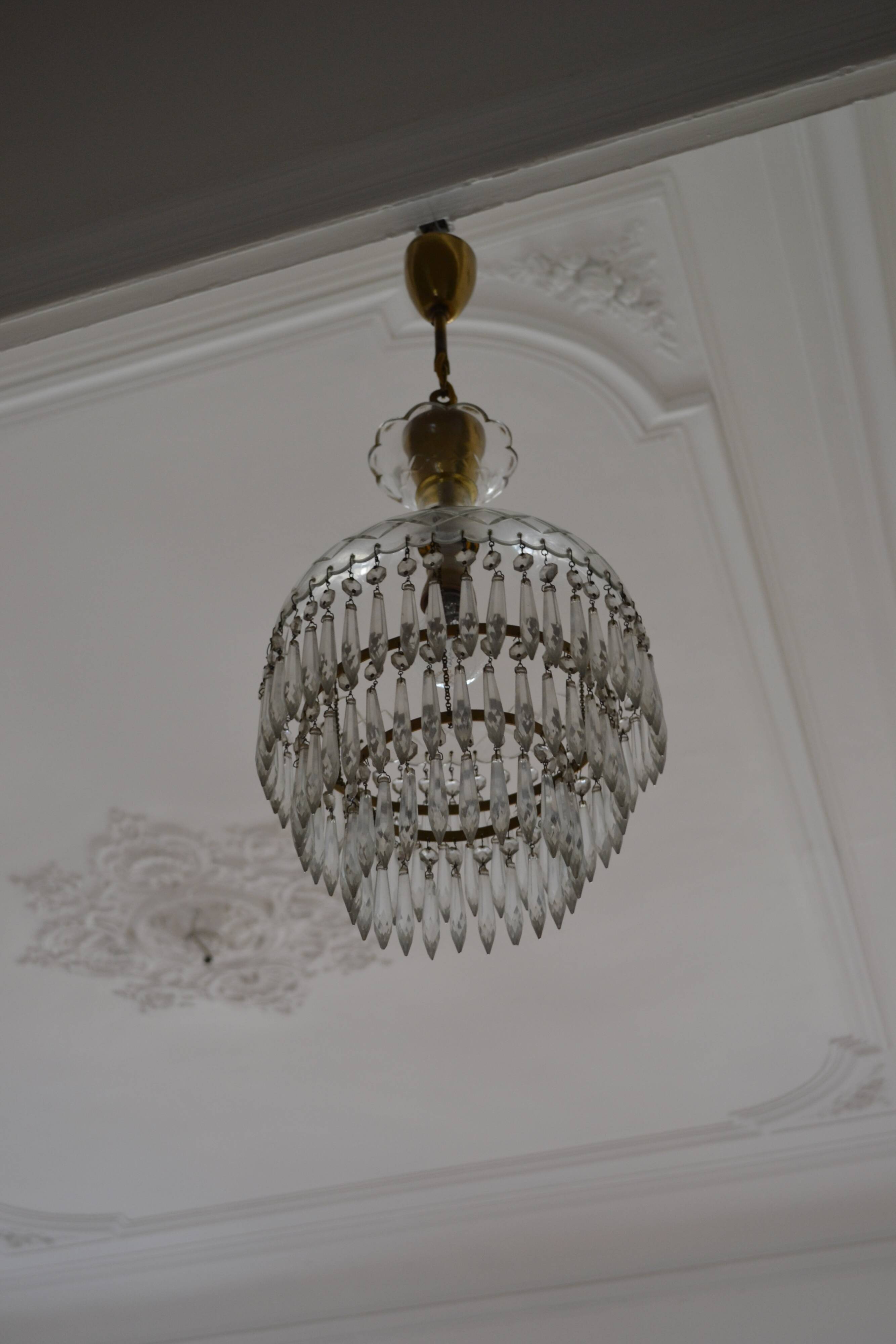 Vintage chandelier entirely made of crystal