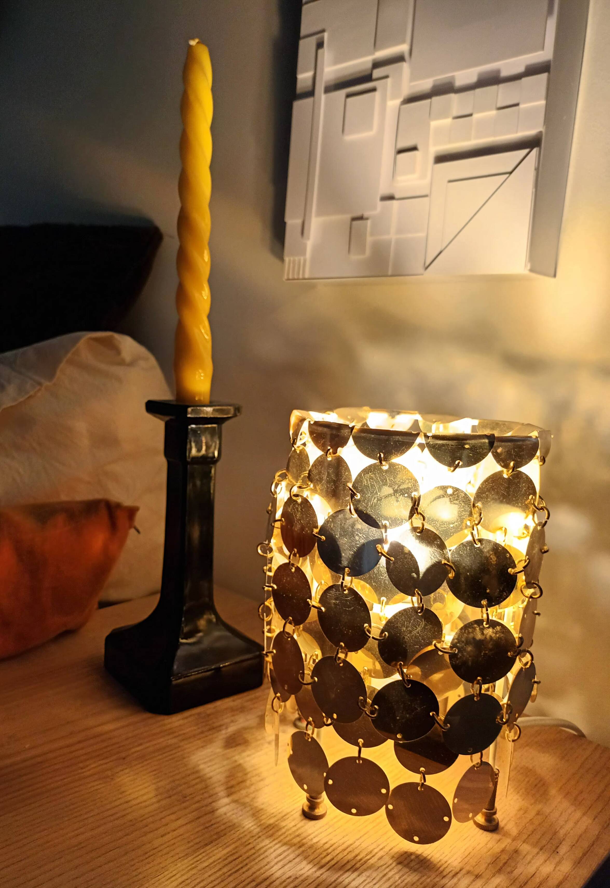 Black glass candlestick