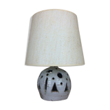 Brutalist ball lamp in openwork ceramic