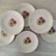 Assiettes Plates Porcelaine Vitriam Décor Fleurs d'Anémones Vintage