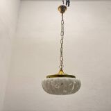 White Murano Glass Light Pendants Set of 2 1980’s