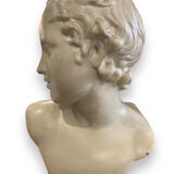 Bust of eros in glazed terracotta