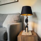 Sculptural lamp in marble and chrome - Modernist Art Deco style