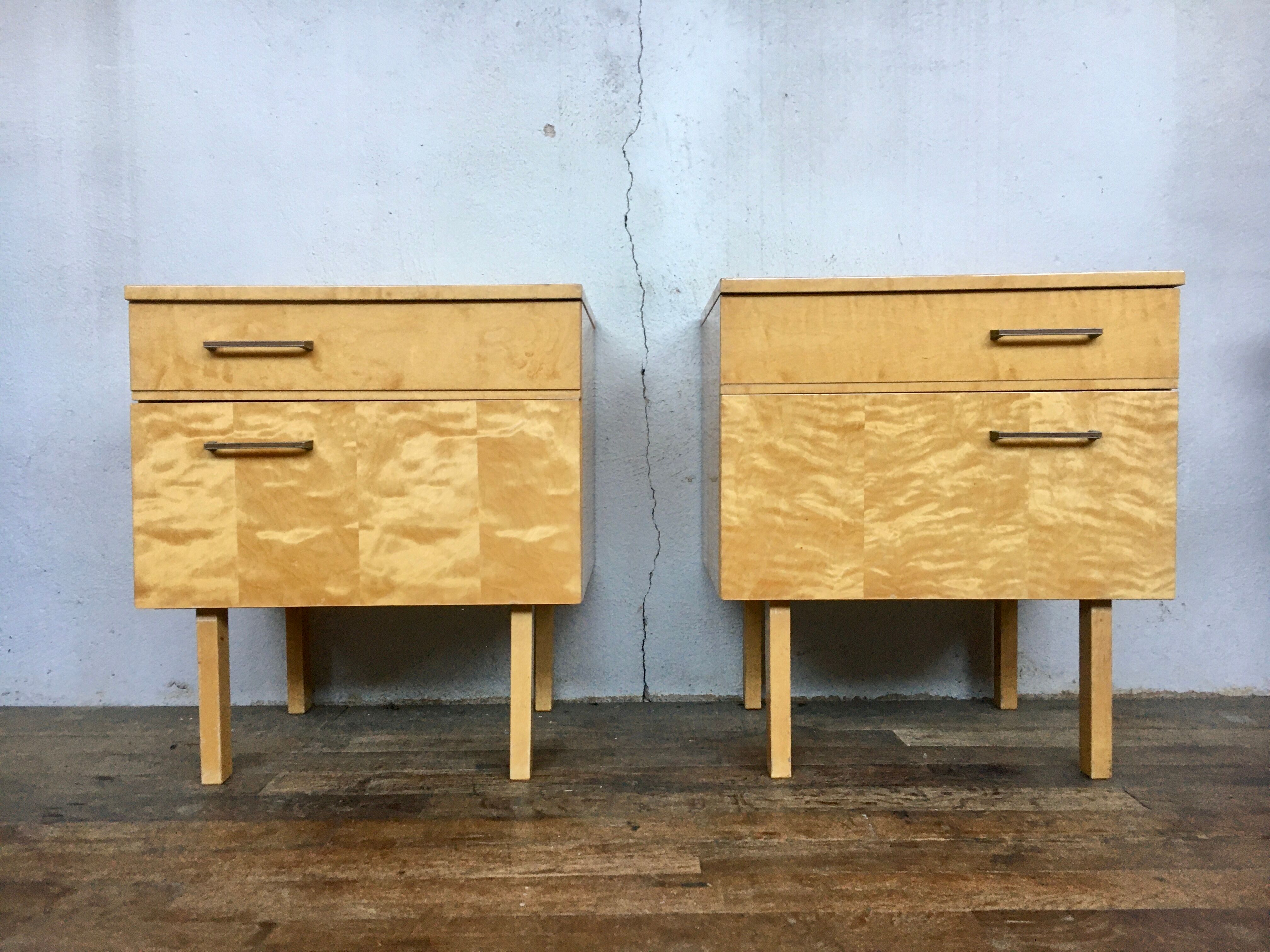 Paire de tables de nuit chevet bout de canapé pieds fuseaux 50/60