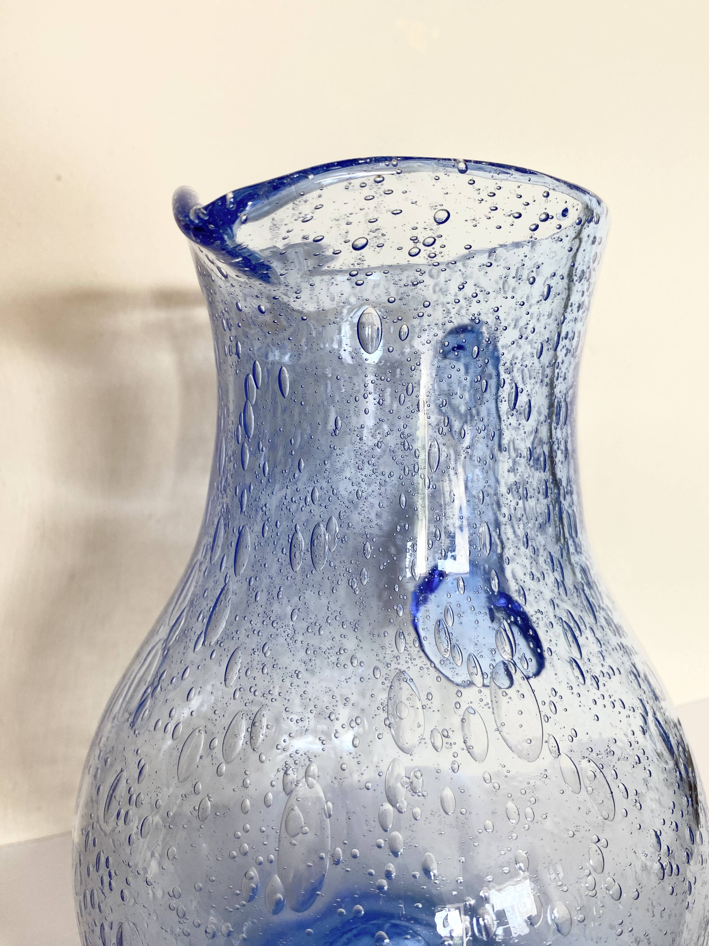 Biot bubble glass carafe signed