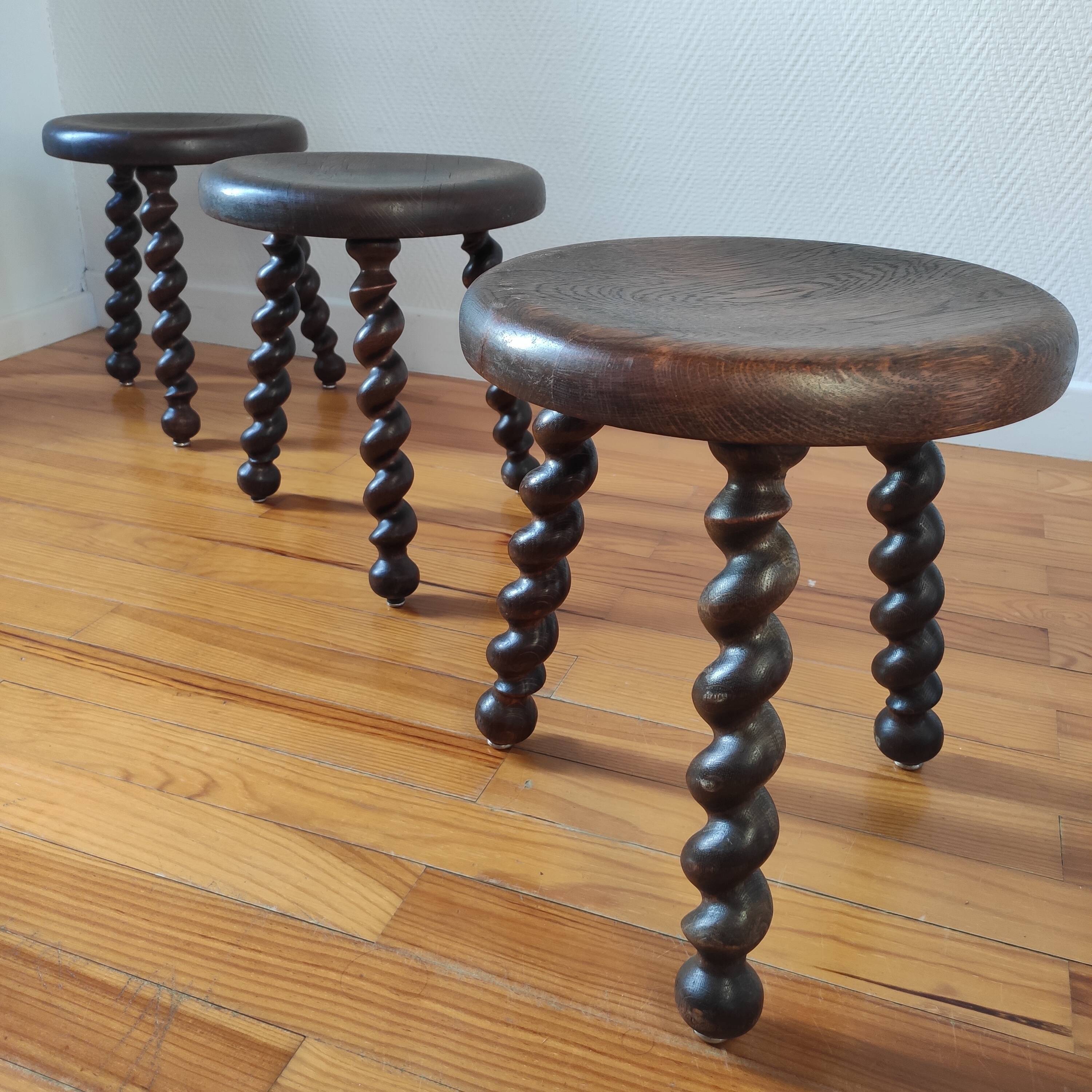 Brutalist tripod stools