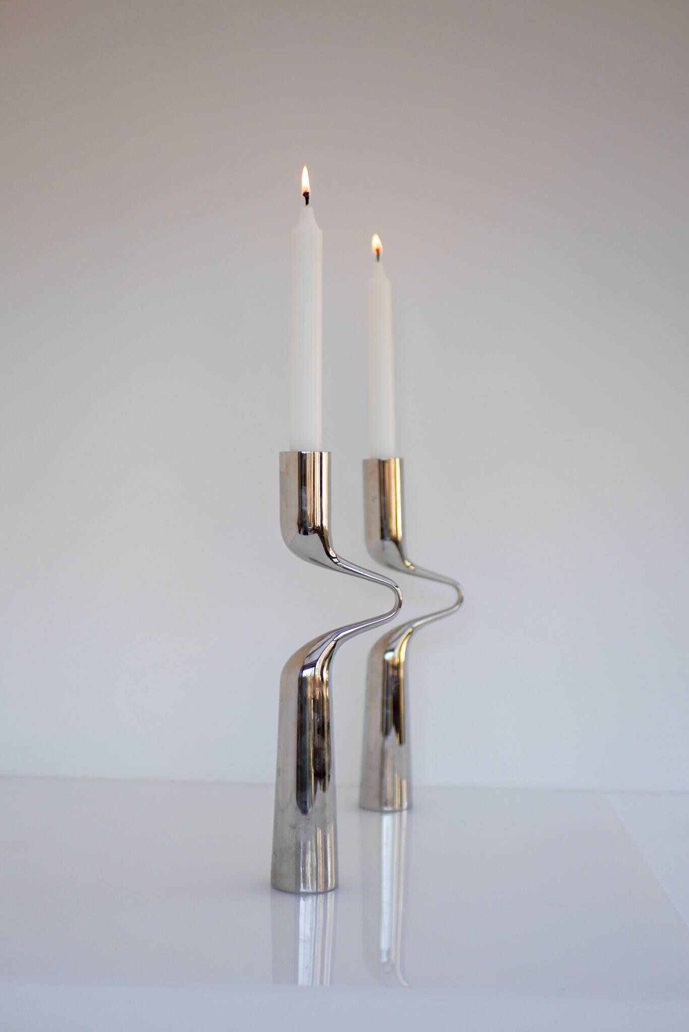 Sculptural Candleholders, 'Tango/Double' Modern Danish design by Mikaela Dörfel