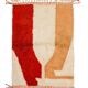 Tapis berbère marocain moderne blanc terracotta pêche