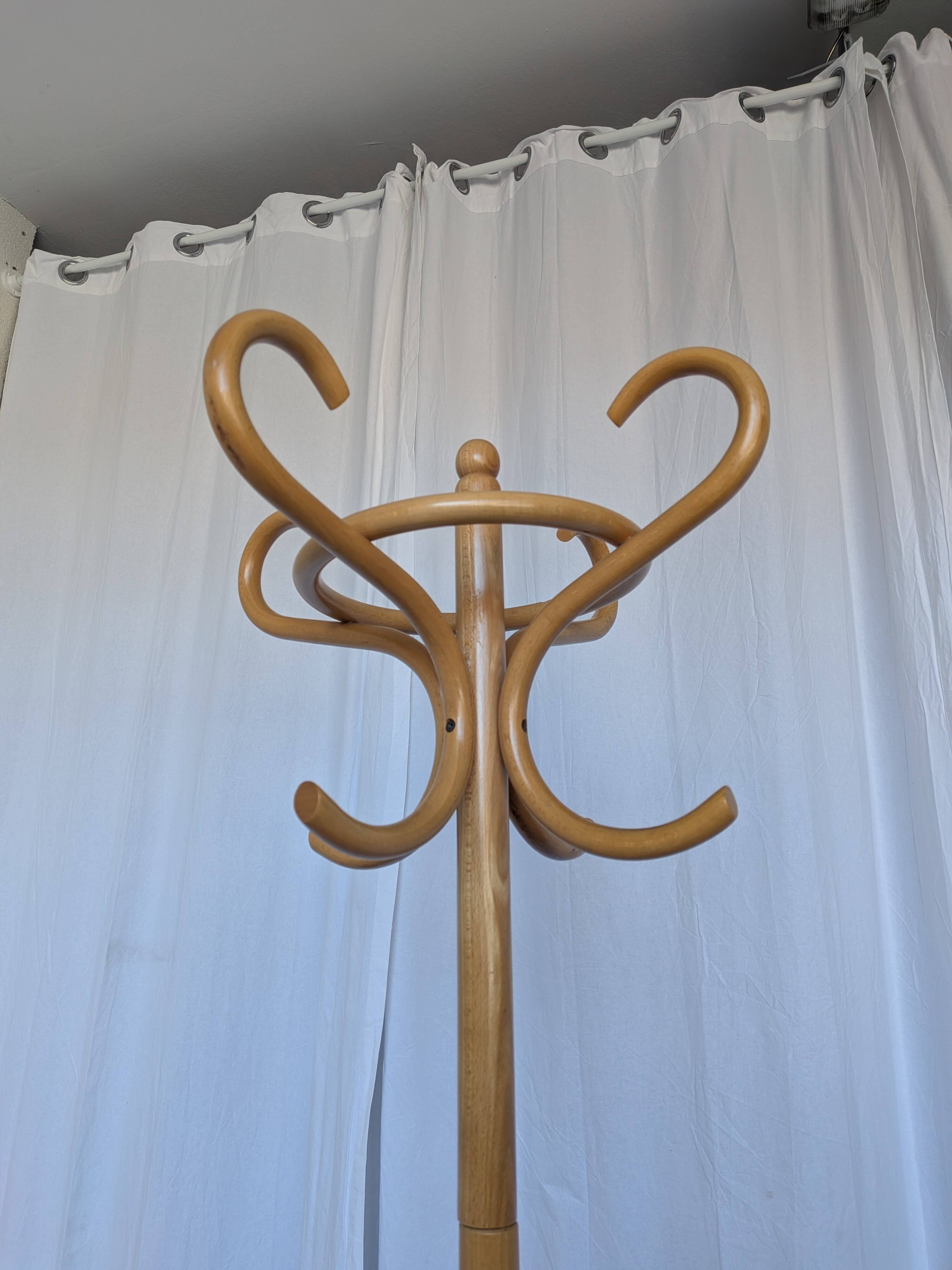 Vintage Bentwood Coat Stand, Thonet Style Hall Tree, Wood Coat Rack