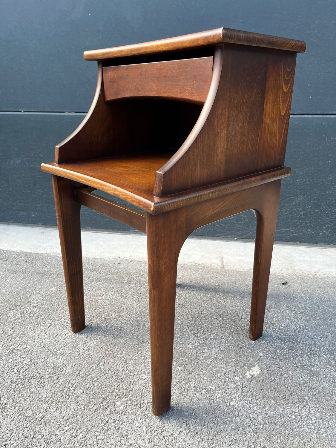 Wooden bedside table with drawer