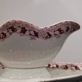Iron earth gravy boat Moulin des Loups and Hamage Nord, red mulberry