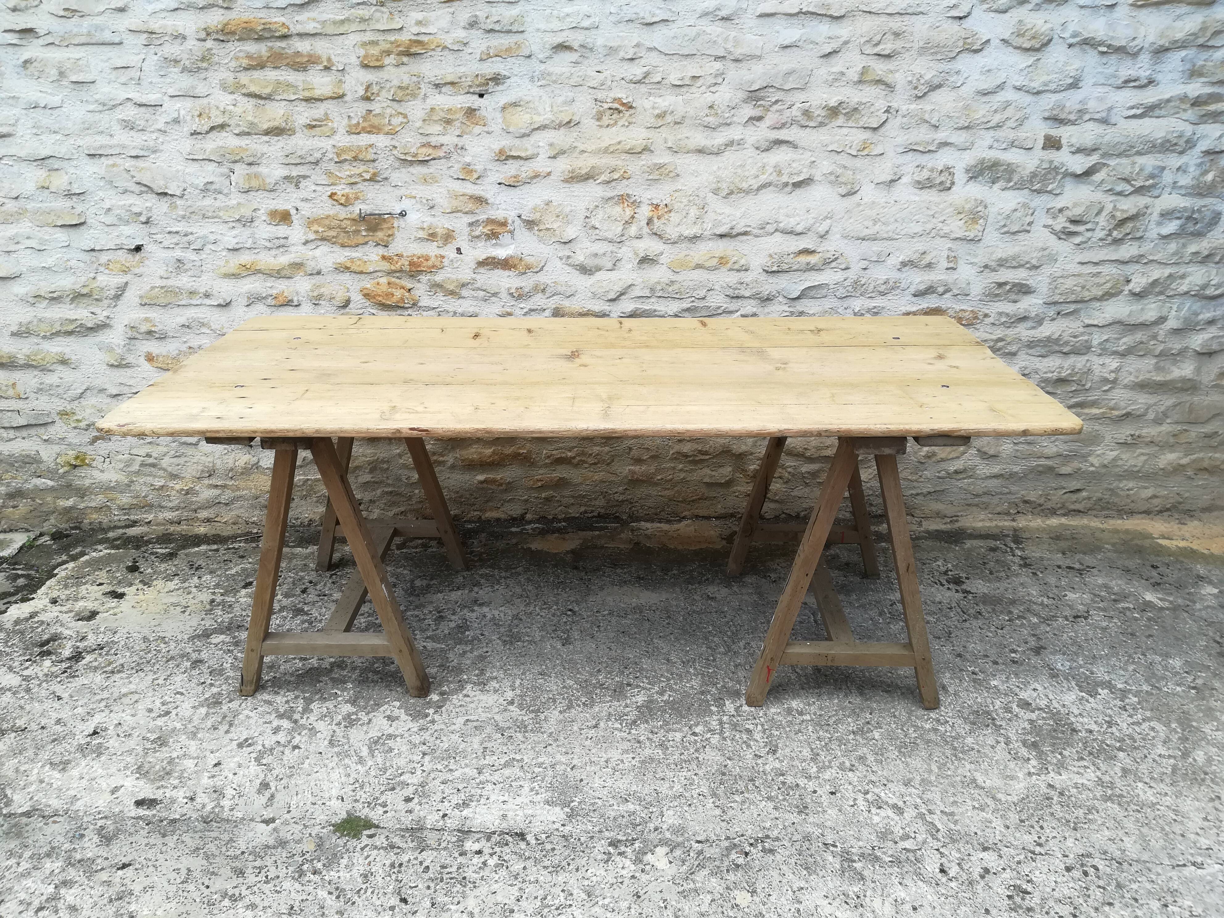 Farm table on trestles