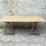 Farm table on trestles