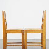 Set of 4 oak Haagse School design dining chairs from the early 1900s