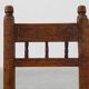 19th Century Spanish Hand-Carved oak Side Chair with Velour Seat