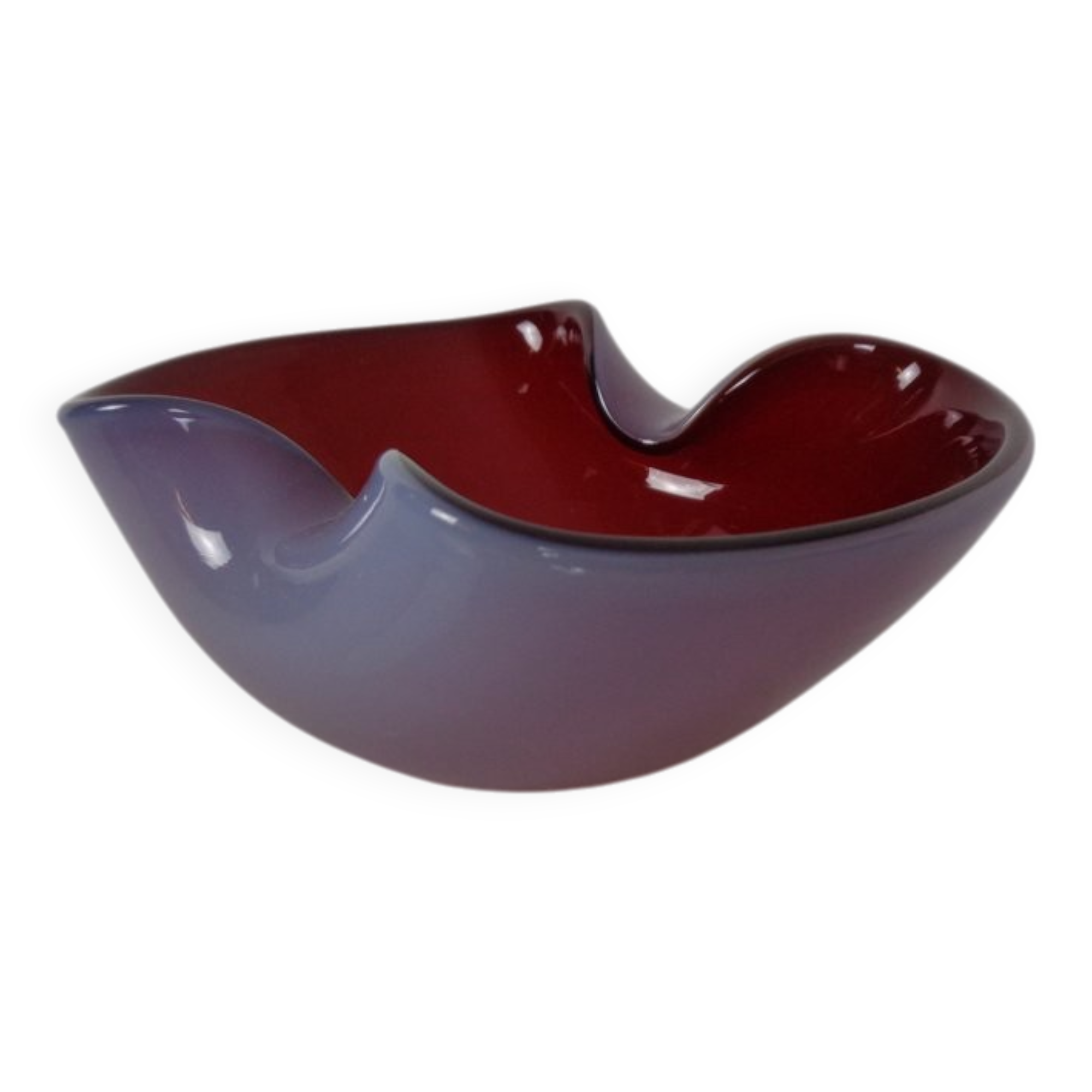 Red and Lilac Sommerso Murano Glass Bowl or Ashtray, Italy, 1960s
