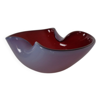 Red and Lilac Sommerso Murano Glass Bowl or Ashtray, Italy, 1960s
