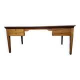 Mahogany desk with burgundy leather top – Directoire style