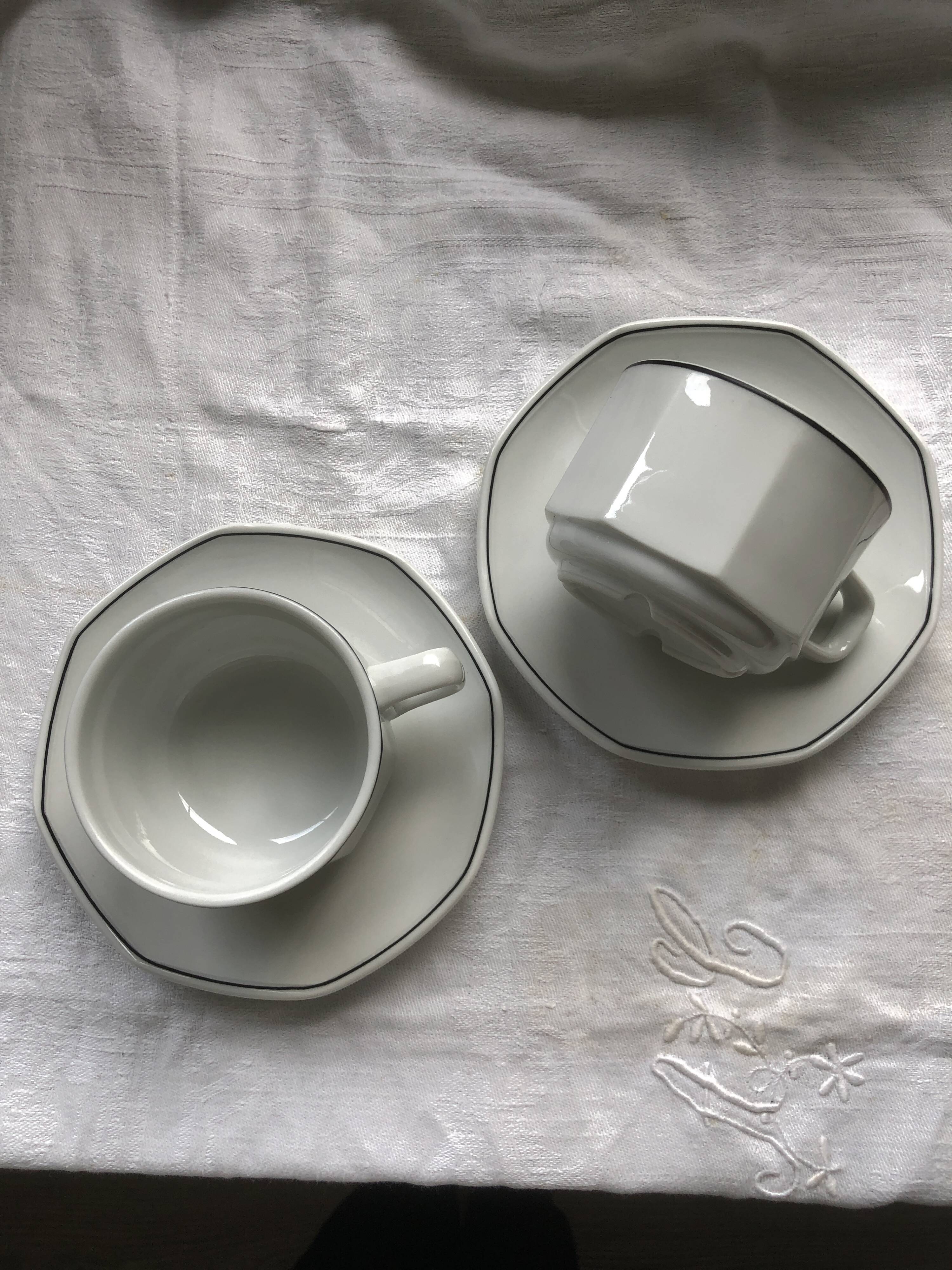 Set of Sarreguemines breakfast cups