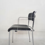 Set of five chrome and leather dining chairs by Aryform, Sweden 1970's