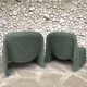 Paire de fauteuils Alky Giancarlo Piretti, Castelli 1970s, bouclé Minotti