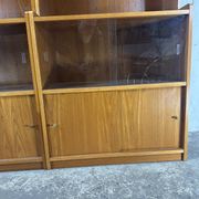 Pair of large vintage wooden display cabinets – 1960s/70s
