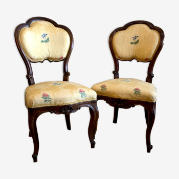 Pair of Louis XV style chairs, nineteenth century