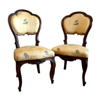 Pair of Louis XV style chairs, nineteenth century