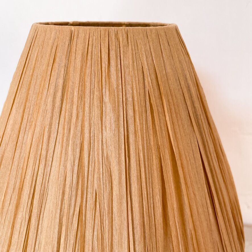 Wooden and raffia lamp