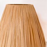Wooden and raffia lamp