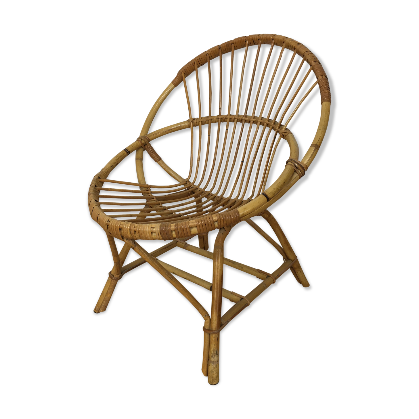 Rattan basket armchair