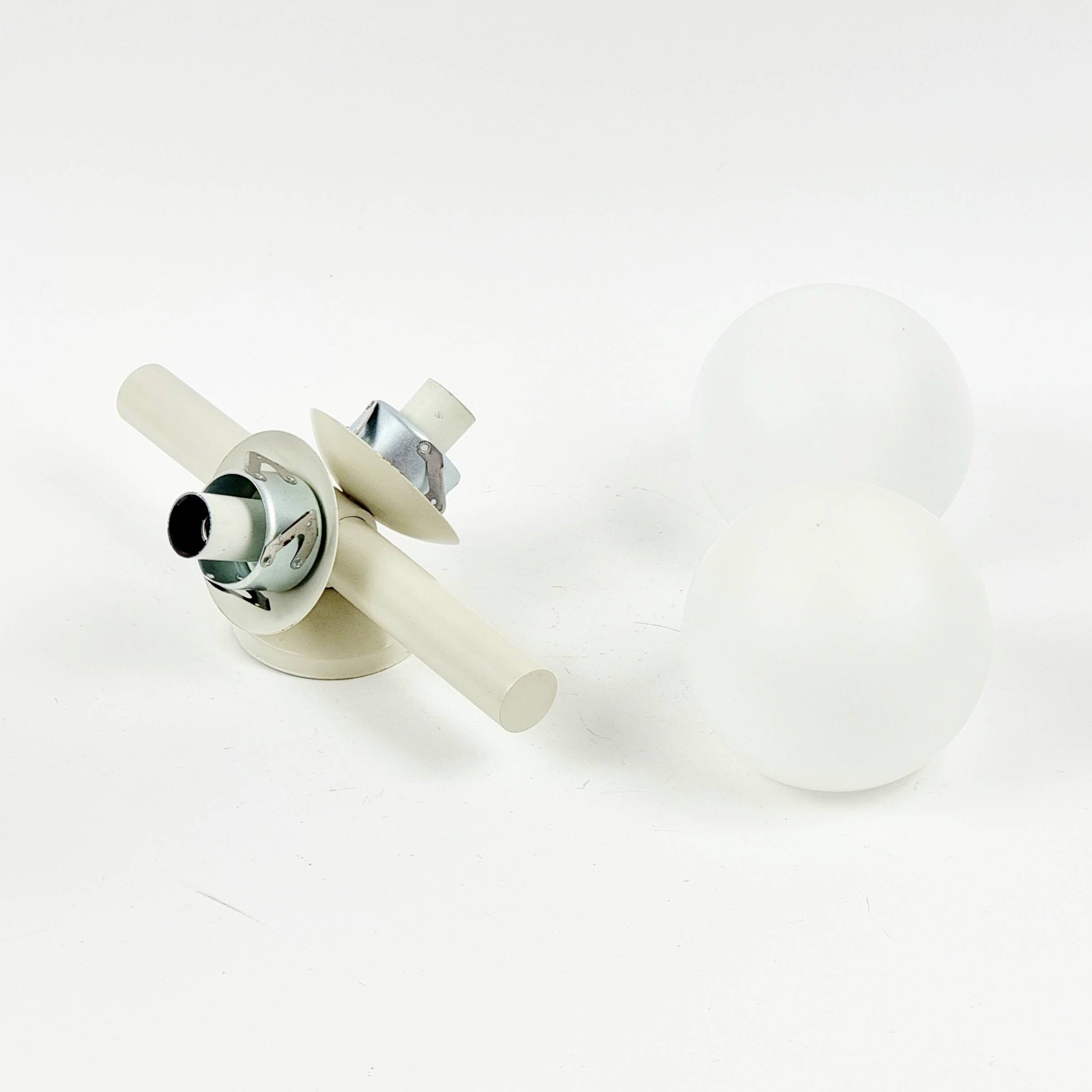 Mid Century Space Age Opaline Glass Wall Lamp from Kaiser, Germany, 1960s