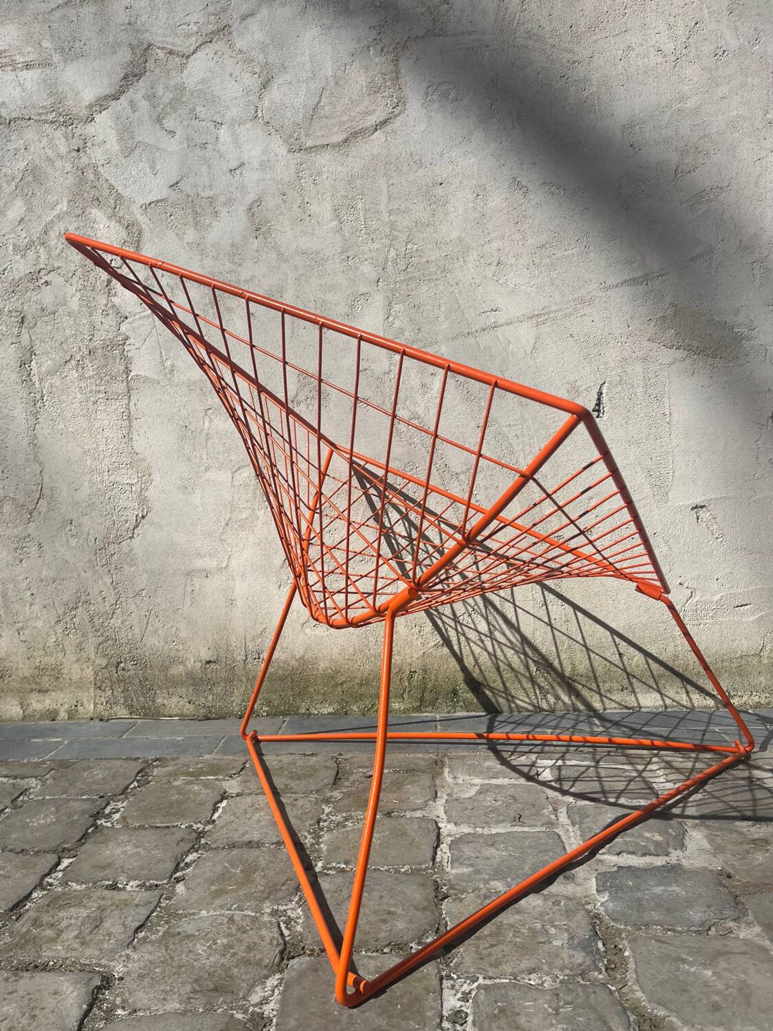 Orange lattice armchair