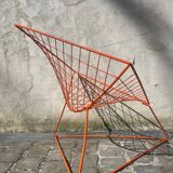 Orange lattice armchair