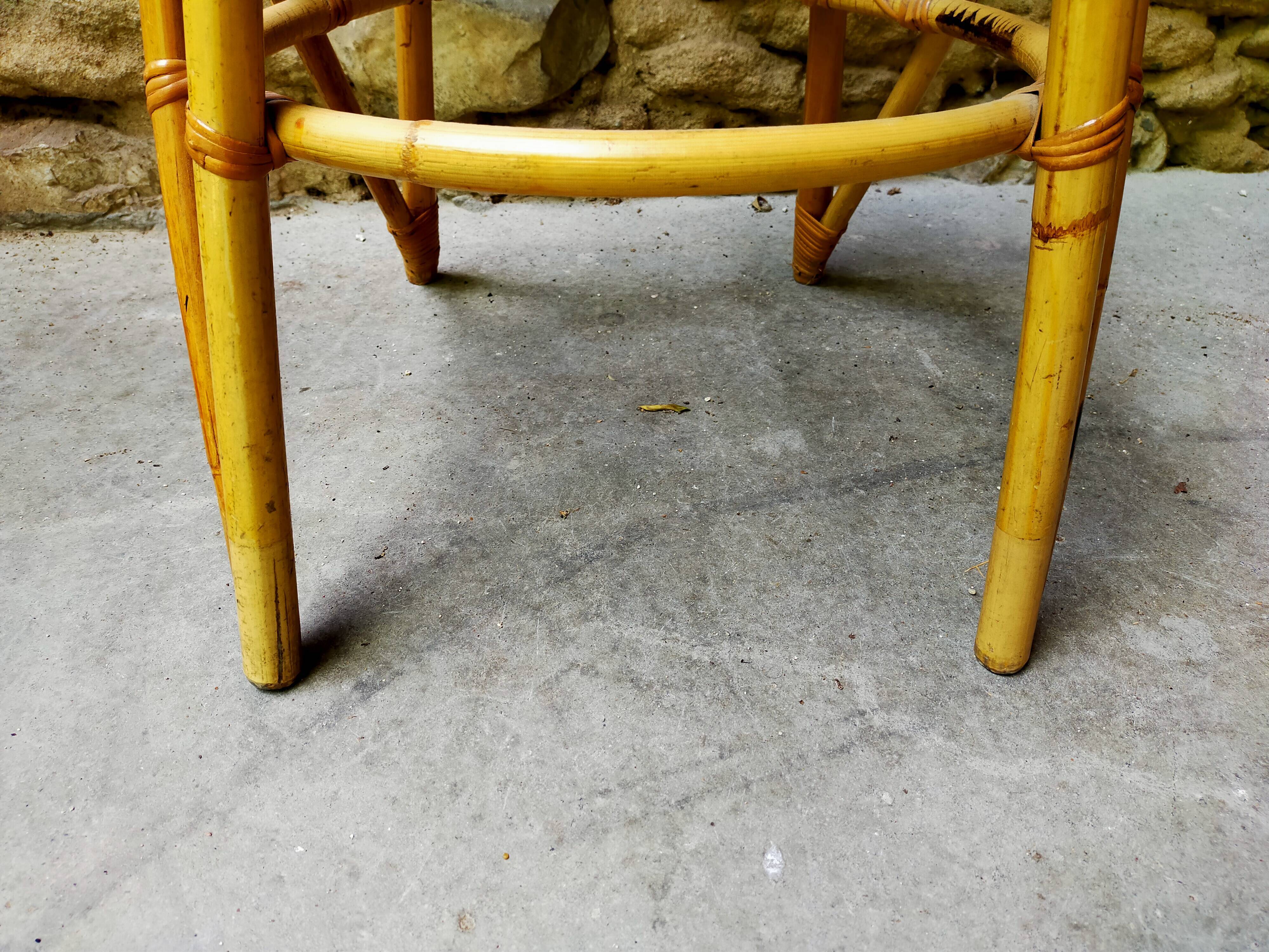 Suite of 4 chairs in rattan Louis Sognot