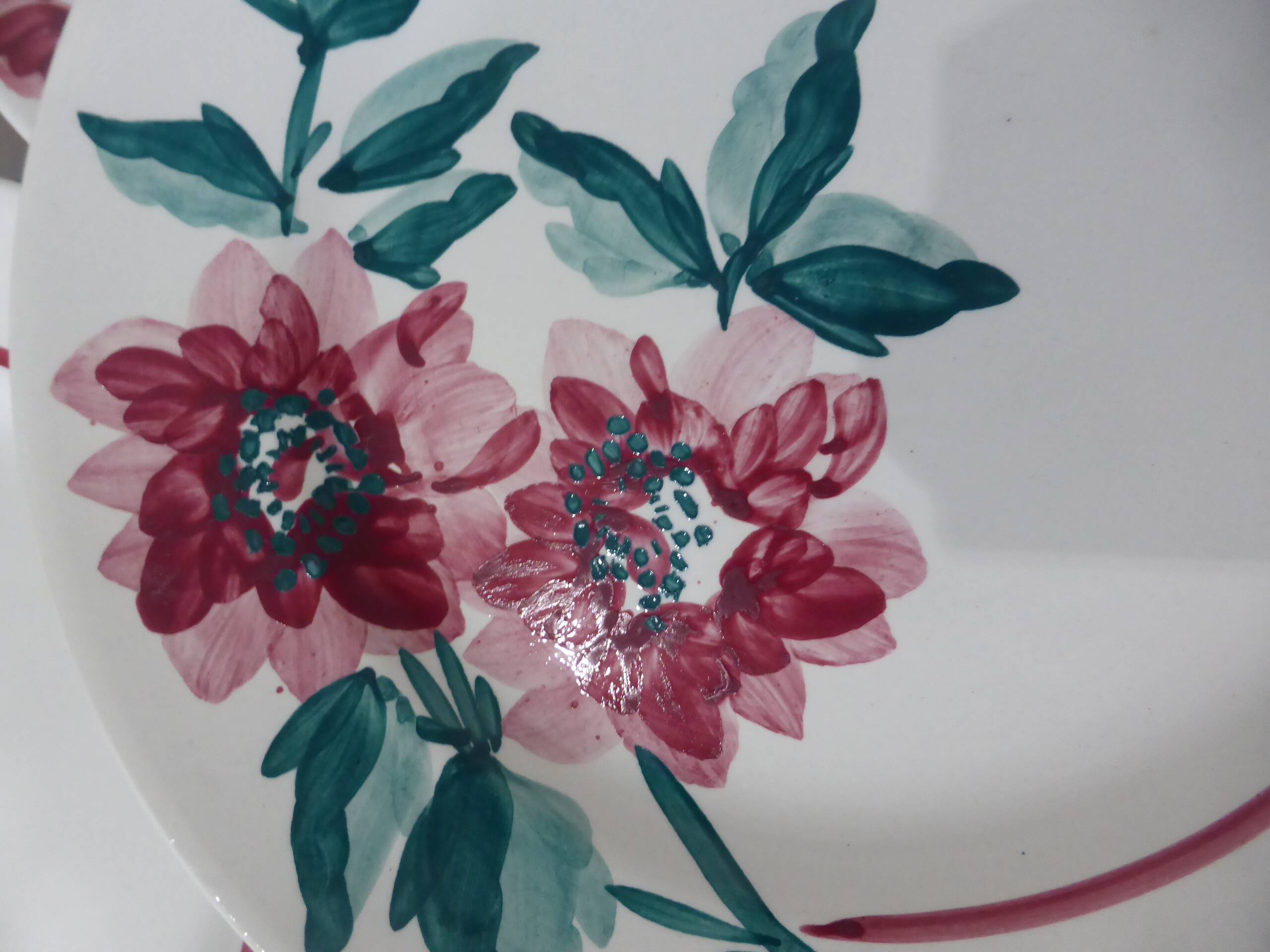 5 vintage dessert plates from Sarreguemines, Monceau model 231129.