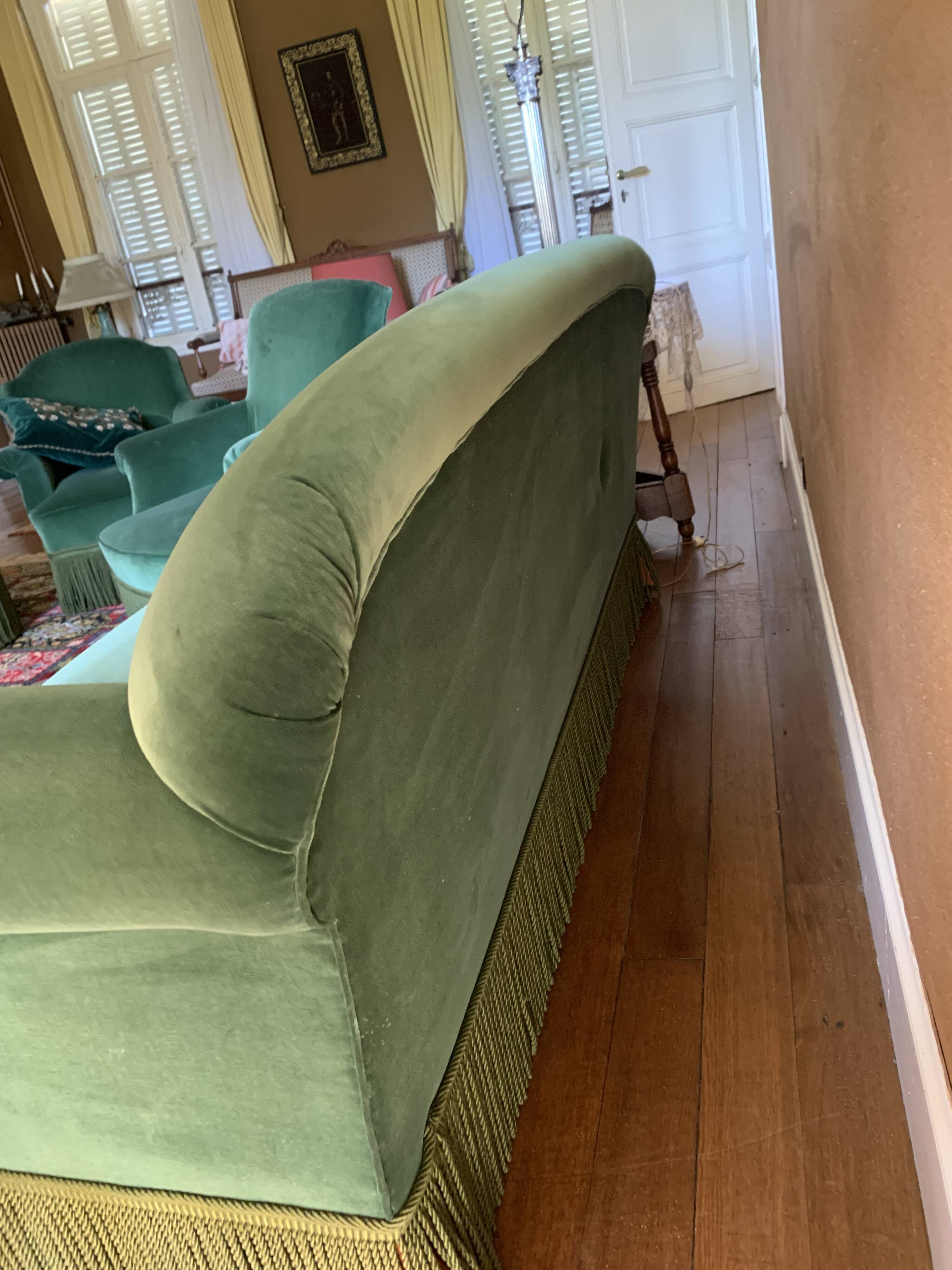 canapé et 2 fauteuils en velours