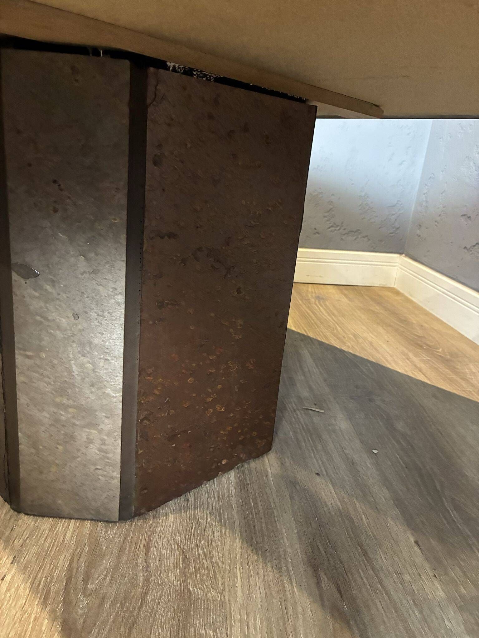 Paul Kingma brutalist coffee table, stone and brass, 1980s