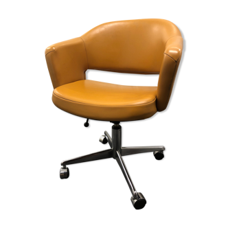 Vintage office chair in mustard yellow skai circa 1960