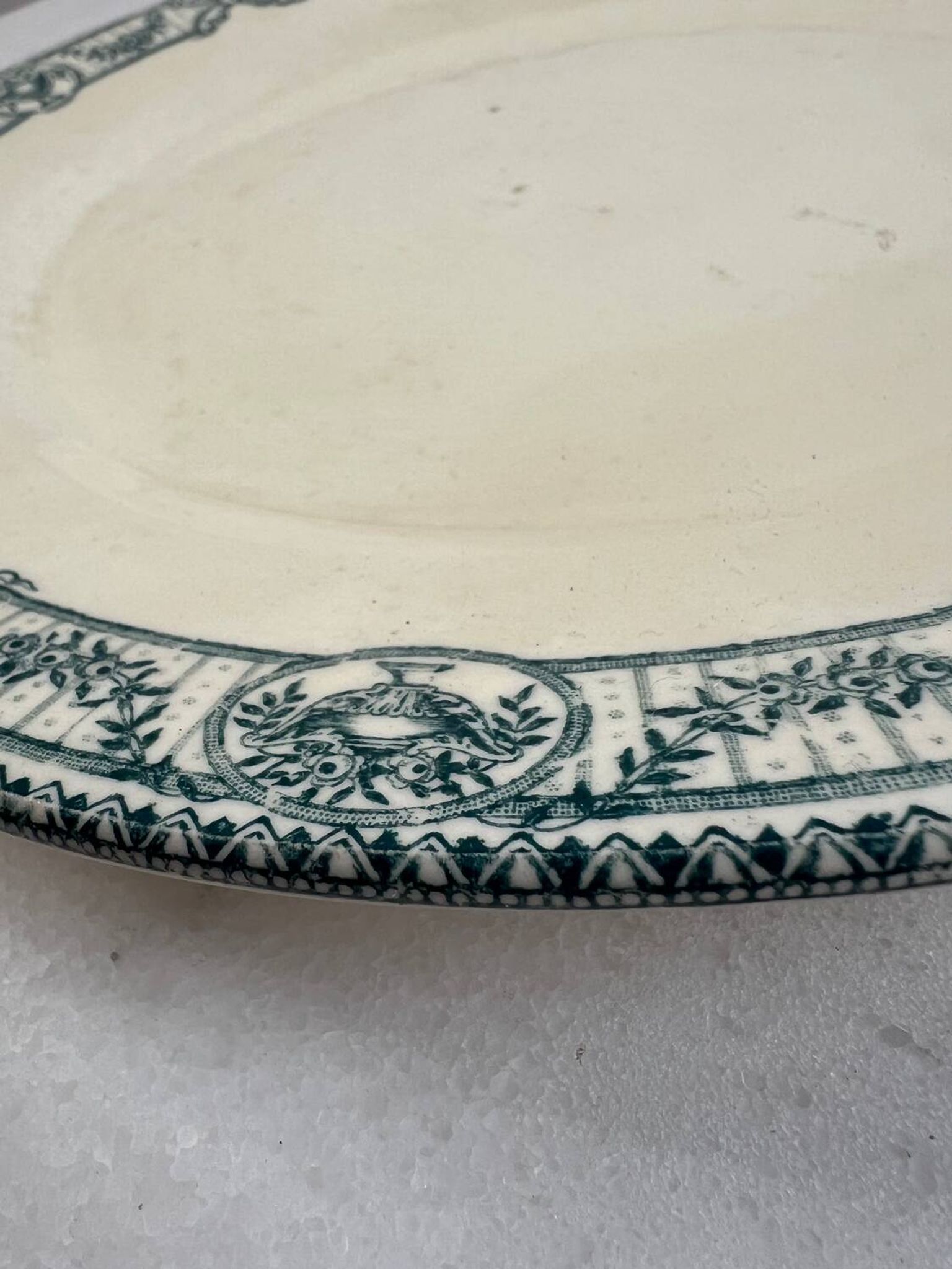 Large ironstone plate, Directoire, Salins.