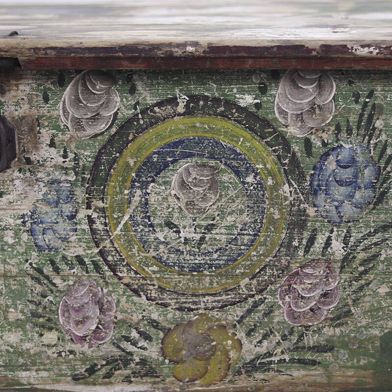 Painted Folk Art Bridal Chest
