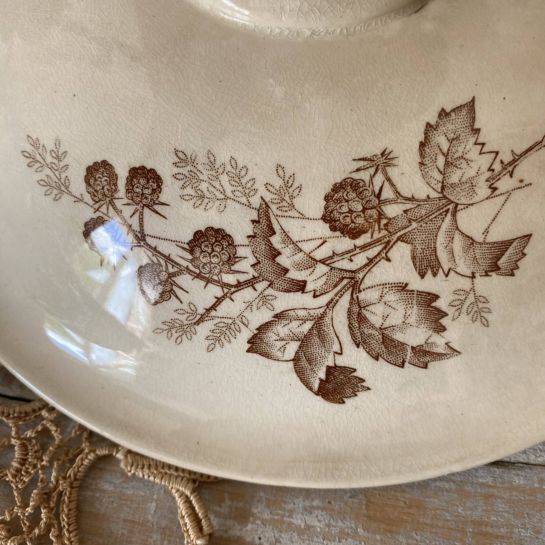 Sepia ironware compote dish, antique fruit bowl.