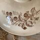 Sepia ironware compote dish, antique fruit bowl.