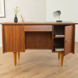 Classic freestanding desk from the 1950s, walnut veneer