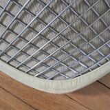 Harry Bertoïa diamond armchair fully upholstered in cream leather