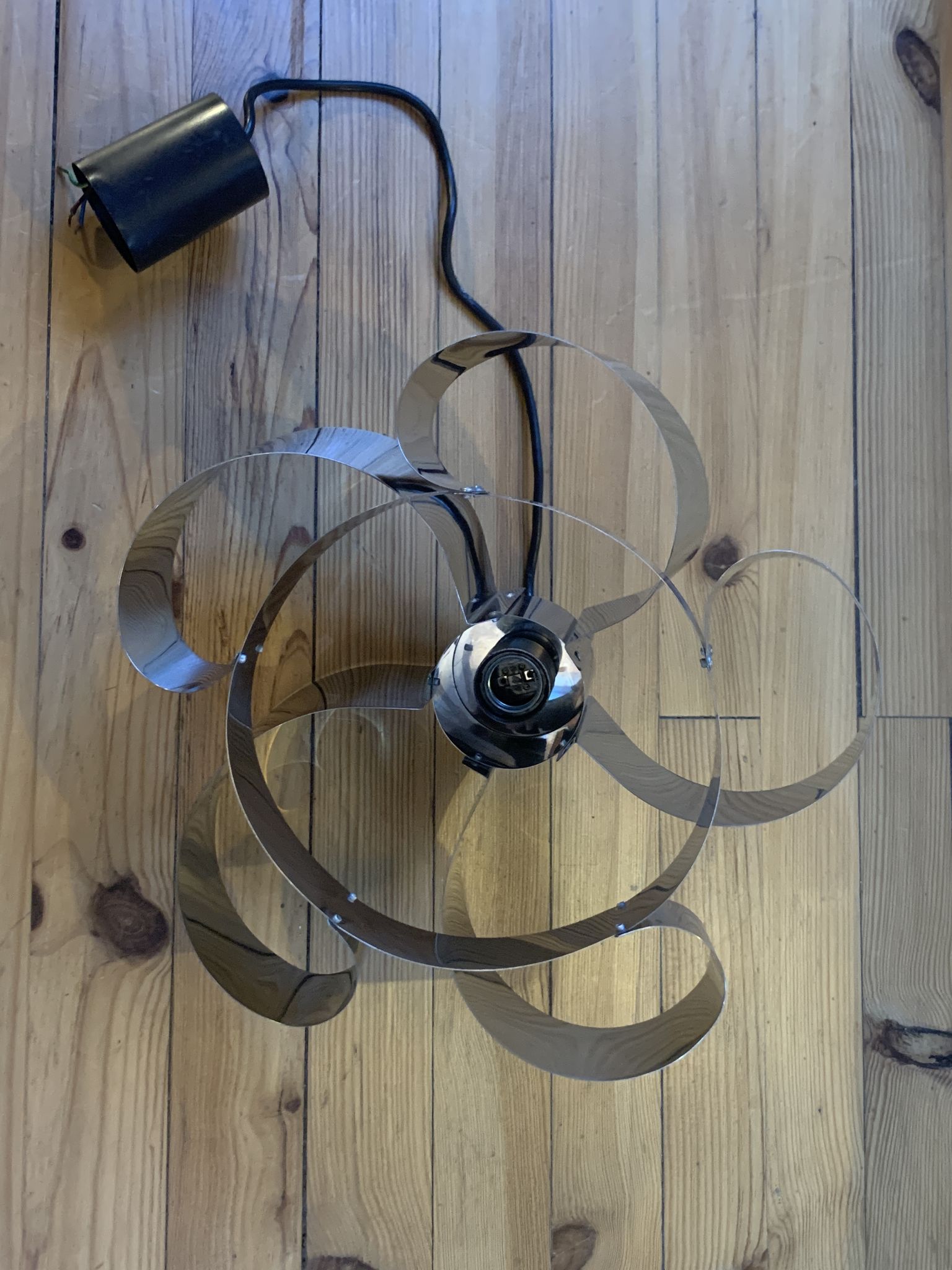 Space Age chrome metal chandelier